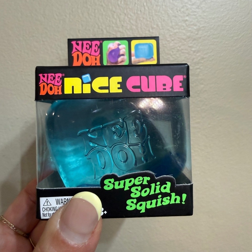 NeeDoh Nice Cube Nee Doh Blue Squishy Fidget Toy Stress Sensory Squeezy NEW